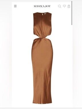 Shona Joy Felicity Twist-Detail Midi Dress Almond